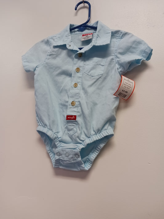 Blue Wrangler Button Up Onesie, 9M B