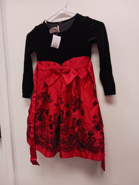Black/Red Bonnie Jean Holiday Dress, 6 G