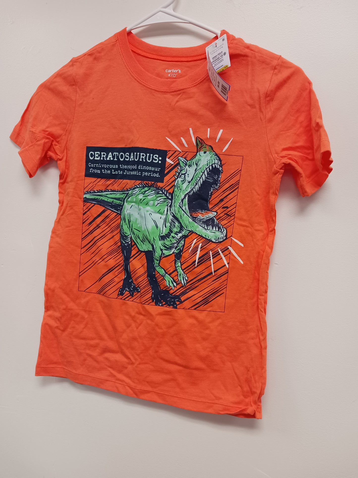 Orange Dino Carters Shirt, 8 B