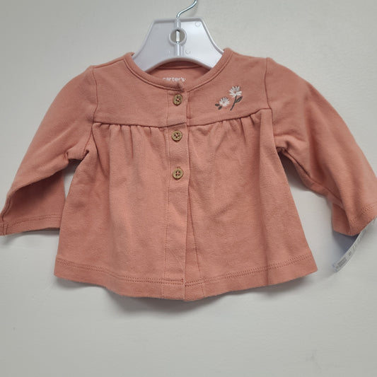 Pink Flower Carters Cardigan, 3M G
