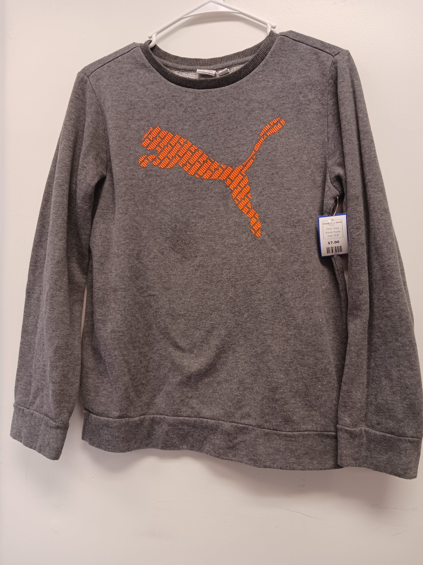 Grey Puma Sweat Shirt 14/16, 14 B