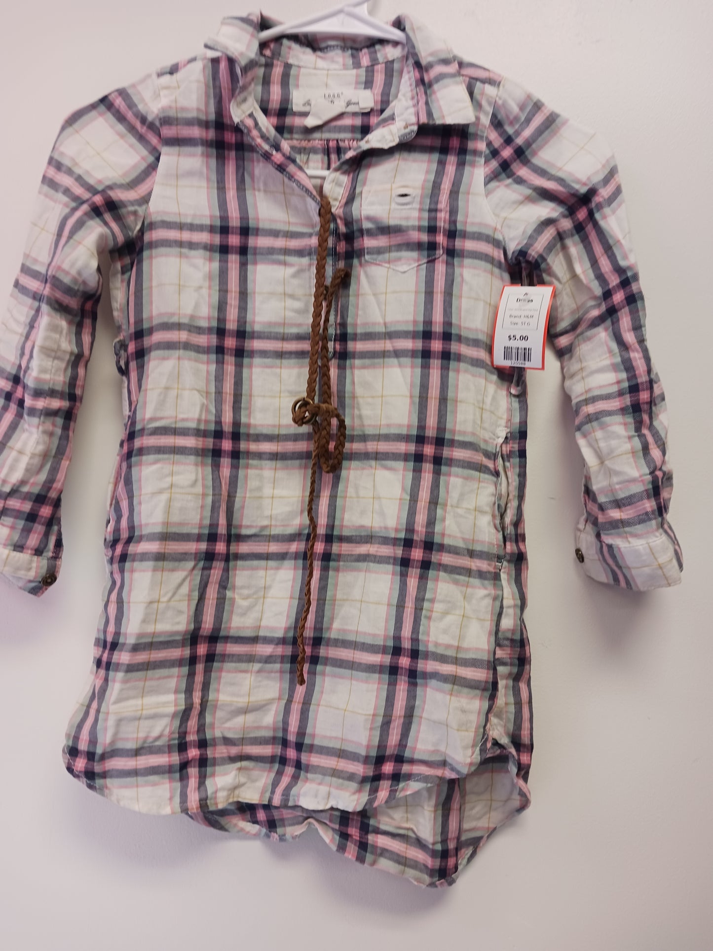 Pink/Blue/White Plaid H&M Dress, 5T G