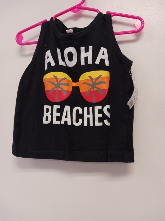 Black Boutique Aloha Beaches Tank Top, 12M B