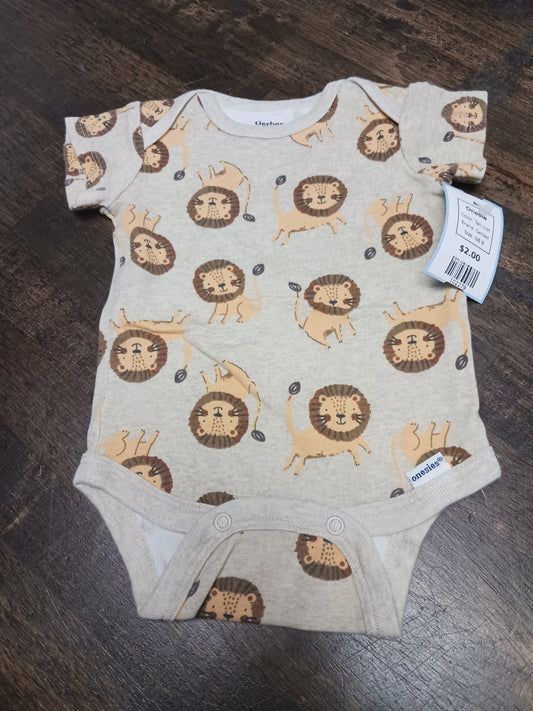 Tan Lion Gerber Onesie, NB B