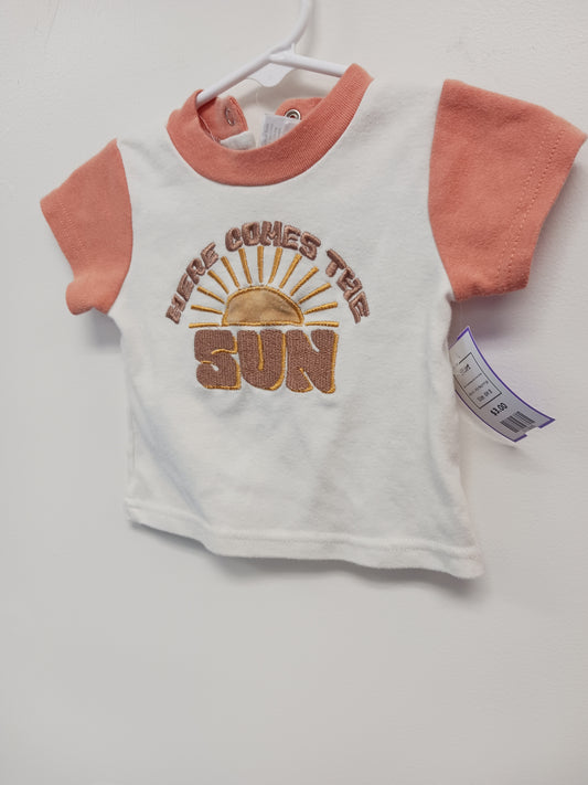 Cream/Orange Here Comes The Sun Little Beginnings Shirt, 6M B