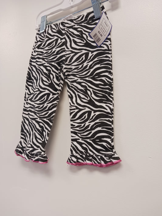 White/Black Zebra Baby Gear Pants, 6M G