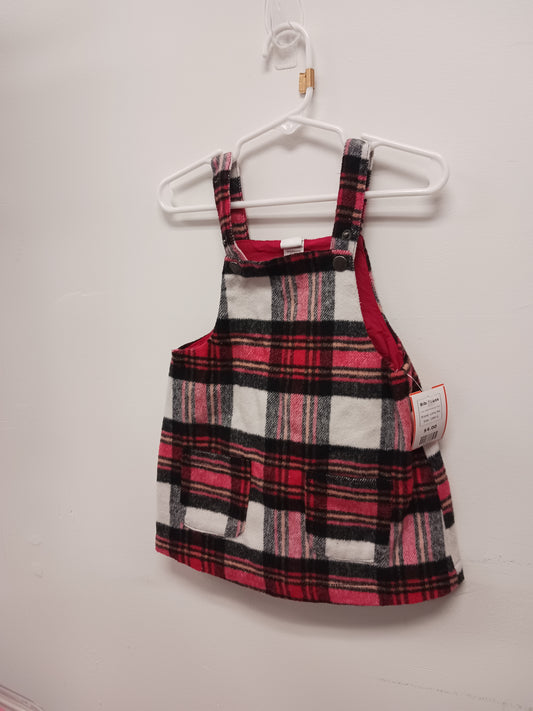 Red/White/Black Plaid Little Me Bib Dress, 18M G