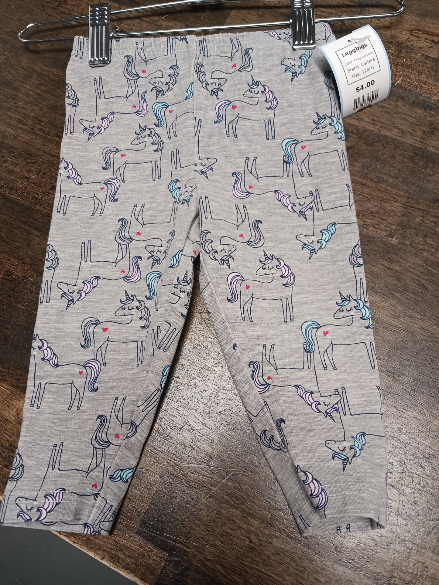 Grey Unicorn Carters Leggings, 12M G