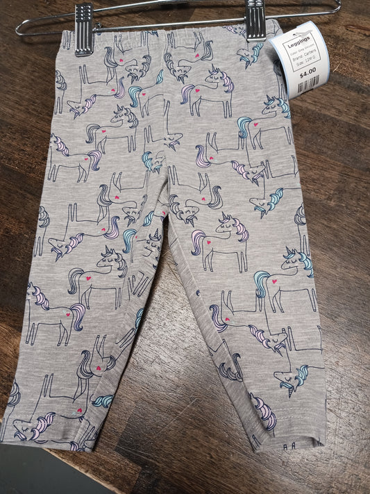 Grey Unicorn Carters Leggings, 12M G