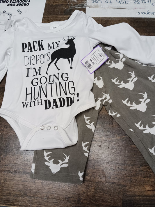 White/Grey Deer Boutique Outfit, NB B