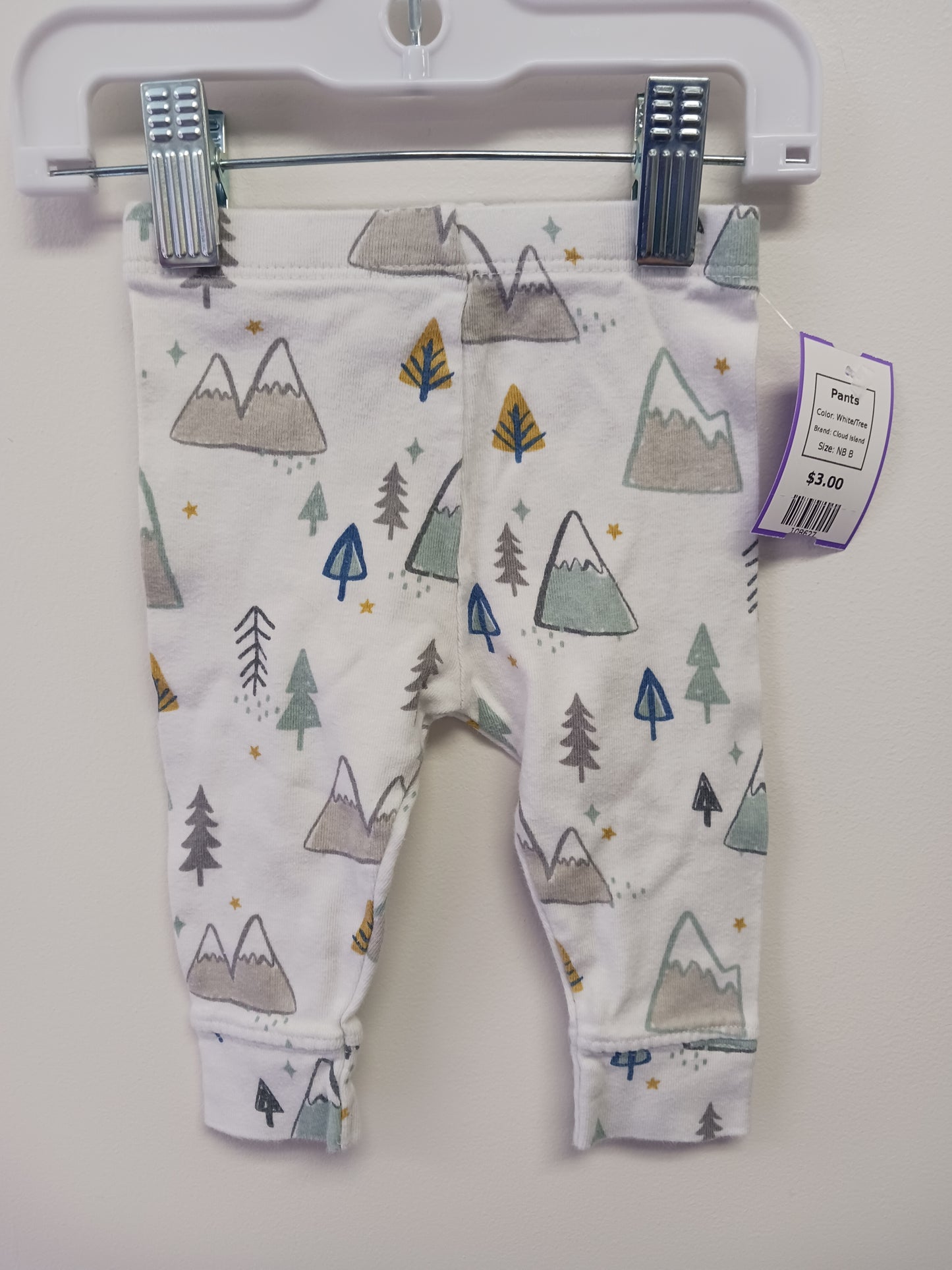 White/Tree Cloud Island Pants, NB B