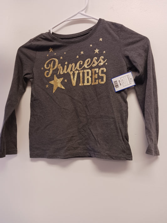 Grey Princess Vibes Childrens Place Longsleeve Shirt, 5T G