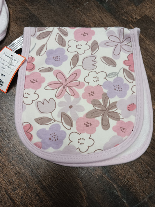 pink/purple Gerber Flower Burp Cloth