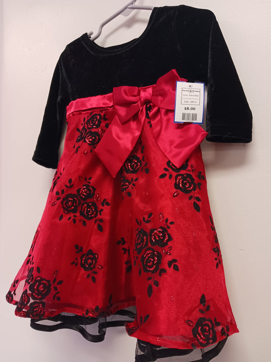 Black/Red Blueberi Boulevard Holiday Dress, 18M G