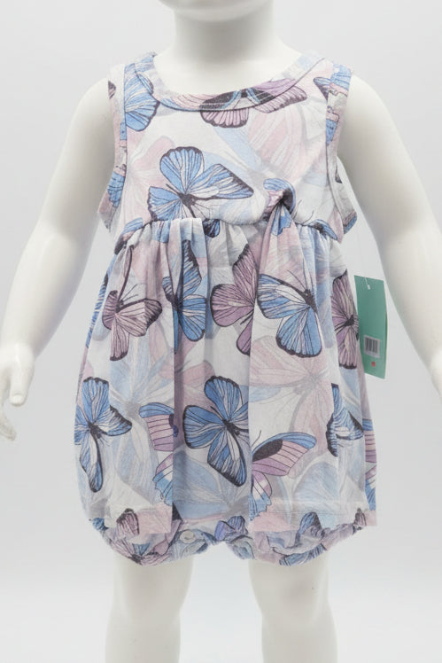 White/Purple/Blue Butterfly Pat Pat Dress, 3M G