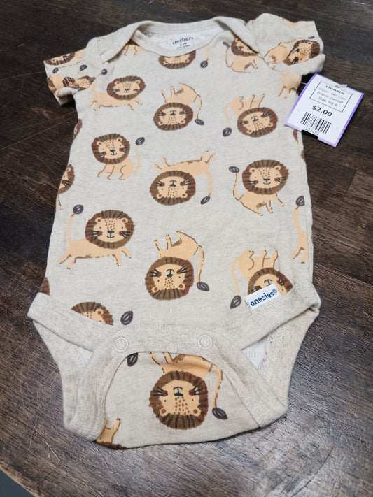 Tan Lion Gerber Onesie, NB B