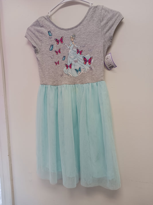Grey/Blue Princess Jumping Bean Dress, 7 G