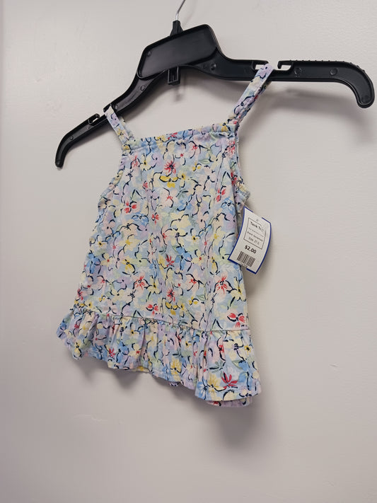 Blue/Colorful Flower Garnaimals Tank Top, 2T G