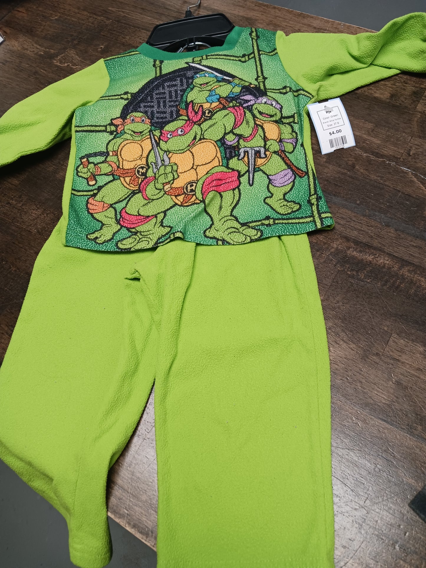 Green Ninja Turtles Pjs, 3T B