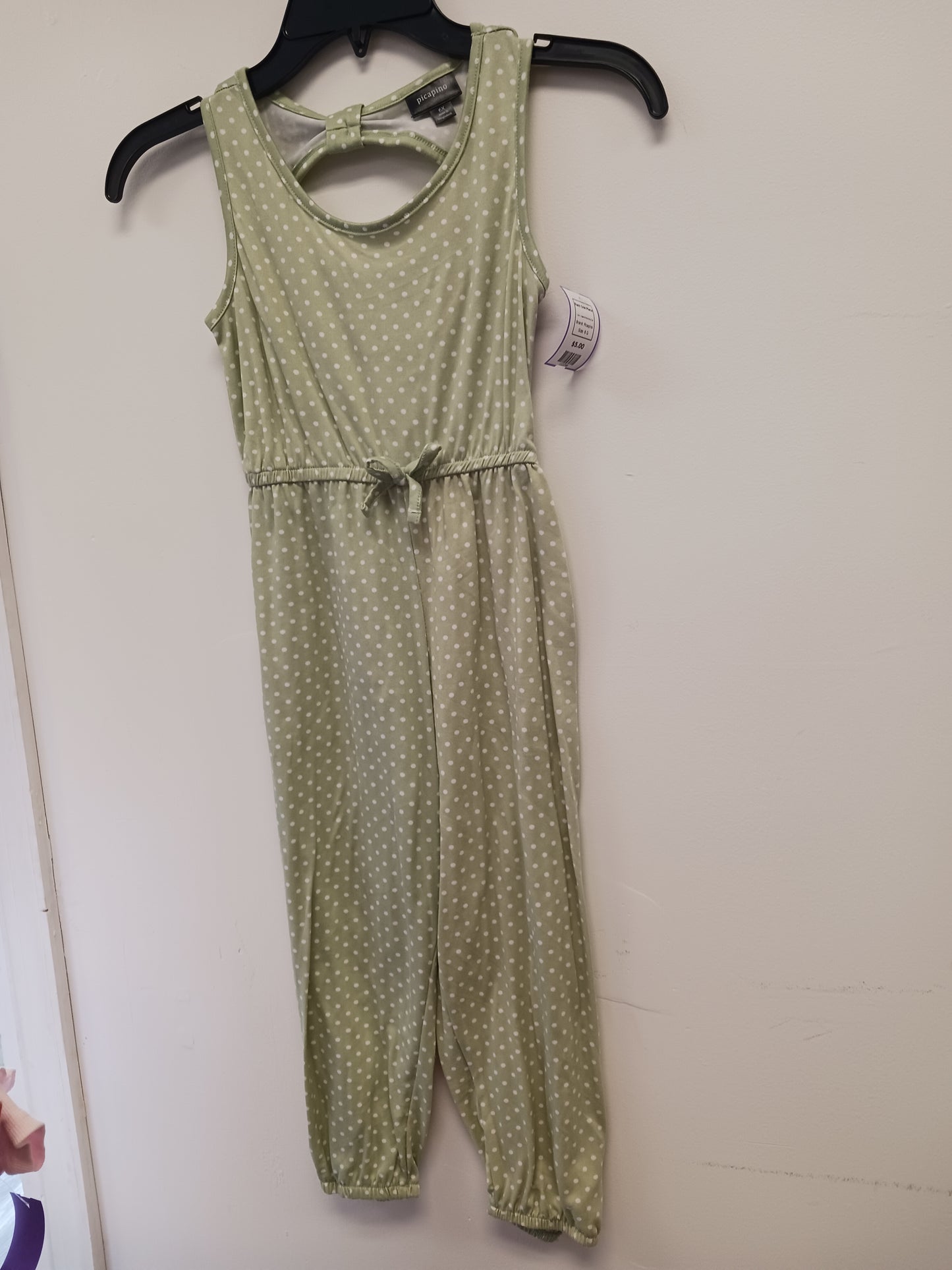 Green/White Polka Dot Picapino Pant One Piece, 6 G