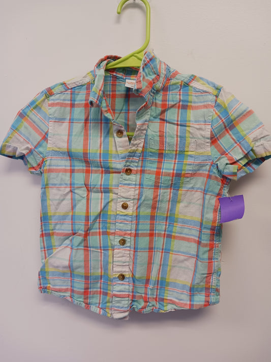 Blue/Red/Yellow/White Plaid Jumping Bean Button Up, 5T B