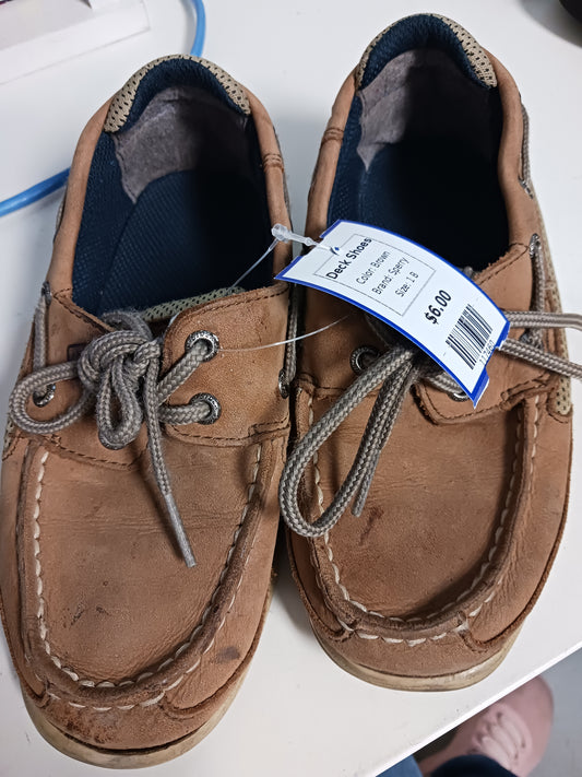 Brown Sperry Deck Shoes, 1 B