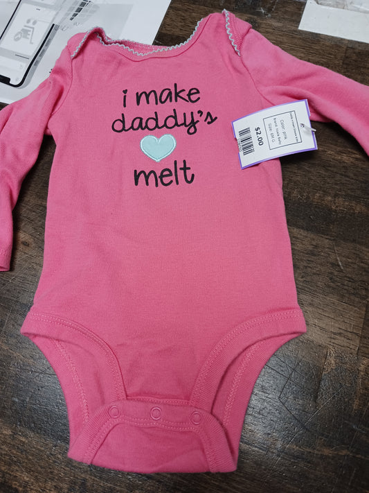 pink Koala Baby Daddy's Heart Onesie 6/9m, 6M G