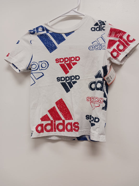 White/Red/Blue Adidas Shirt, 5T B