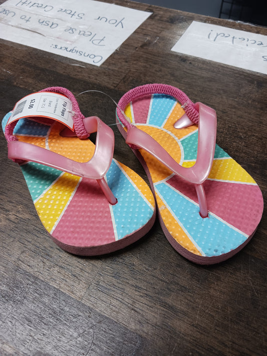 Pink/Rainbow  Flip Flops, 7C G