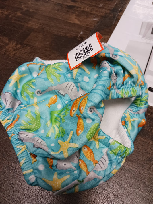 Blue/Sea Life Green Sprouts Swim Diaper, 18M B