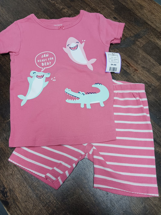 pink Carters 2 Piece PJs Shark, 4T G