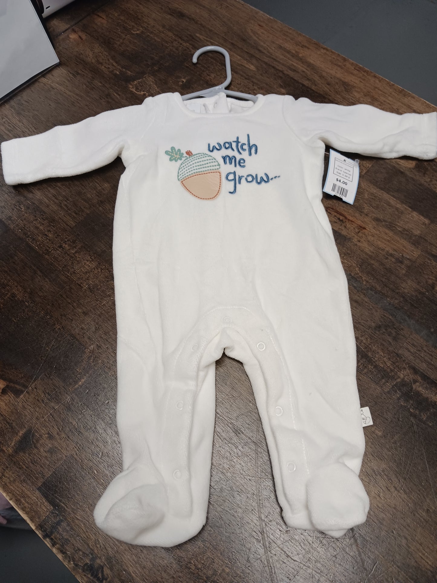 white Spencer Watch Me Grow Sleeper, 0-3M B