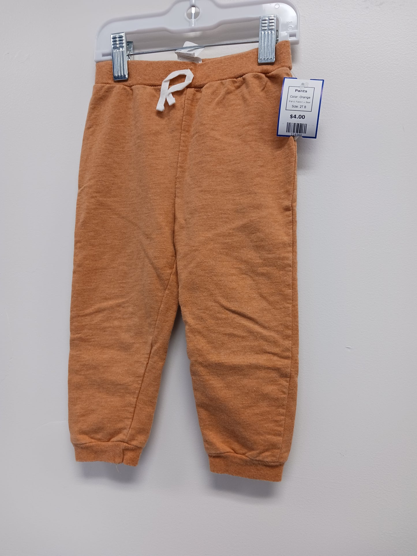 Orange Rabbit + Bear Pants, 2T B