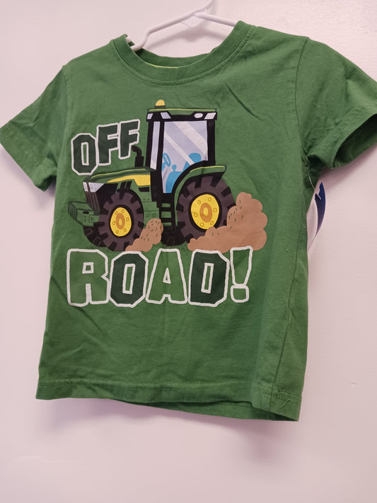 Green John Deere Tractor Tshirt, 2T B