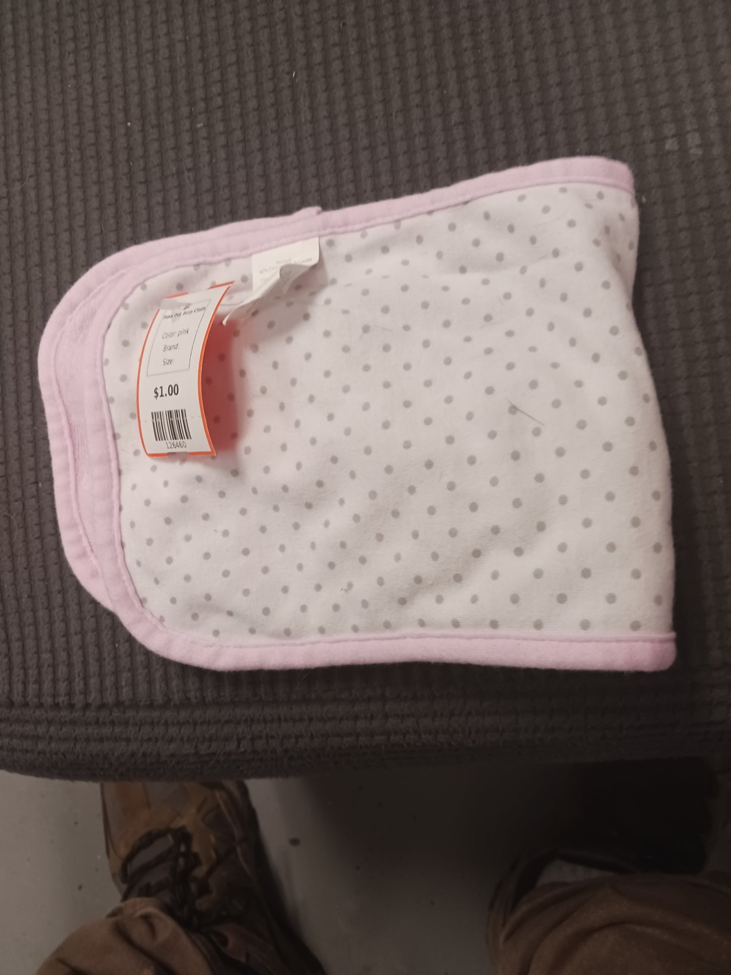 pink  Poka Dot Burp Cloth