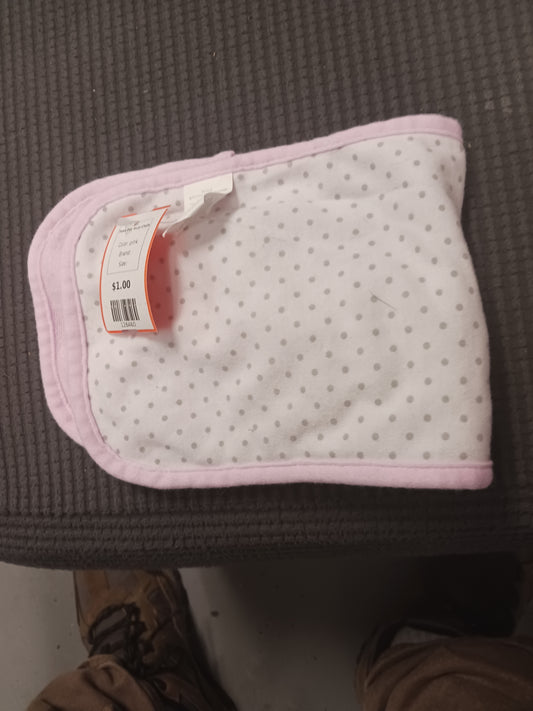 pink  Poka Dot Burp Cloth