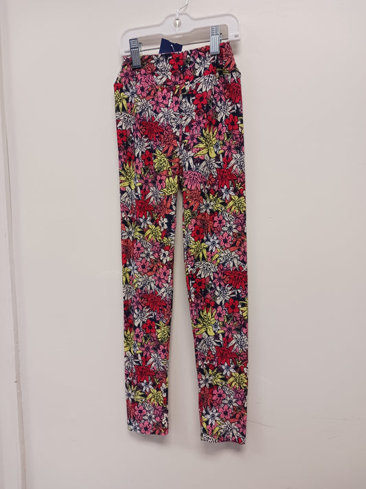 Pink/Red/Yellow Flower Lularoe Leggings, L/XL