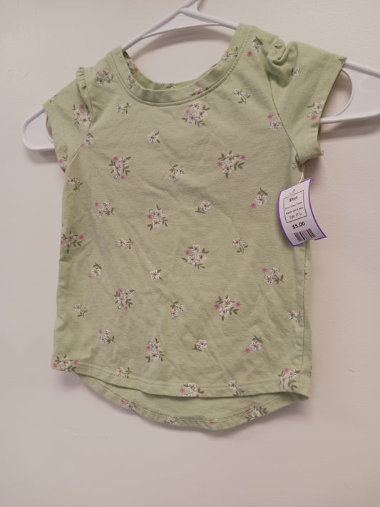 Green Flower Cat & Jack Shirt, 3T G