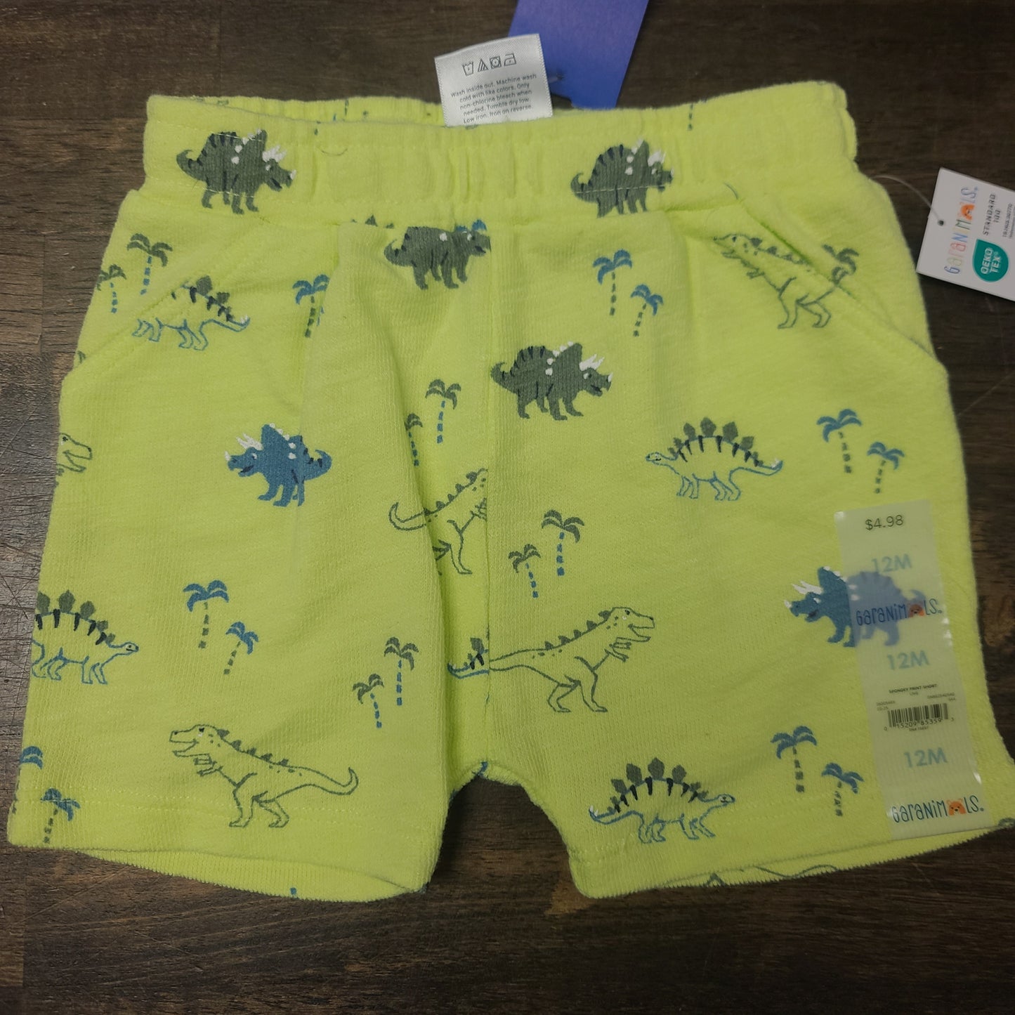 green Garanimals Dino Shorts, 12M B