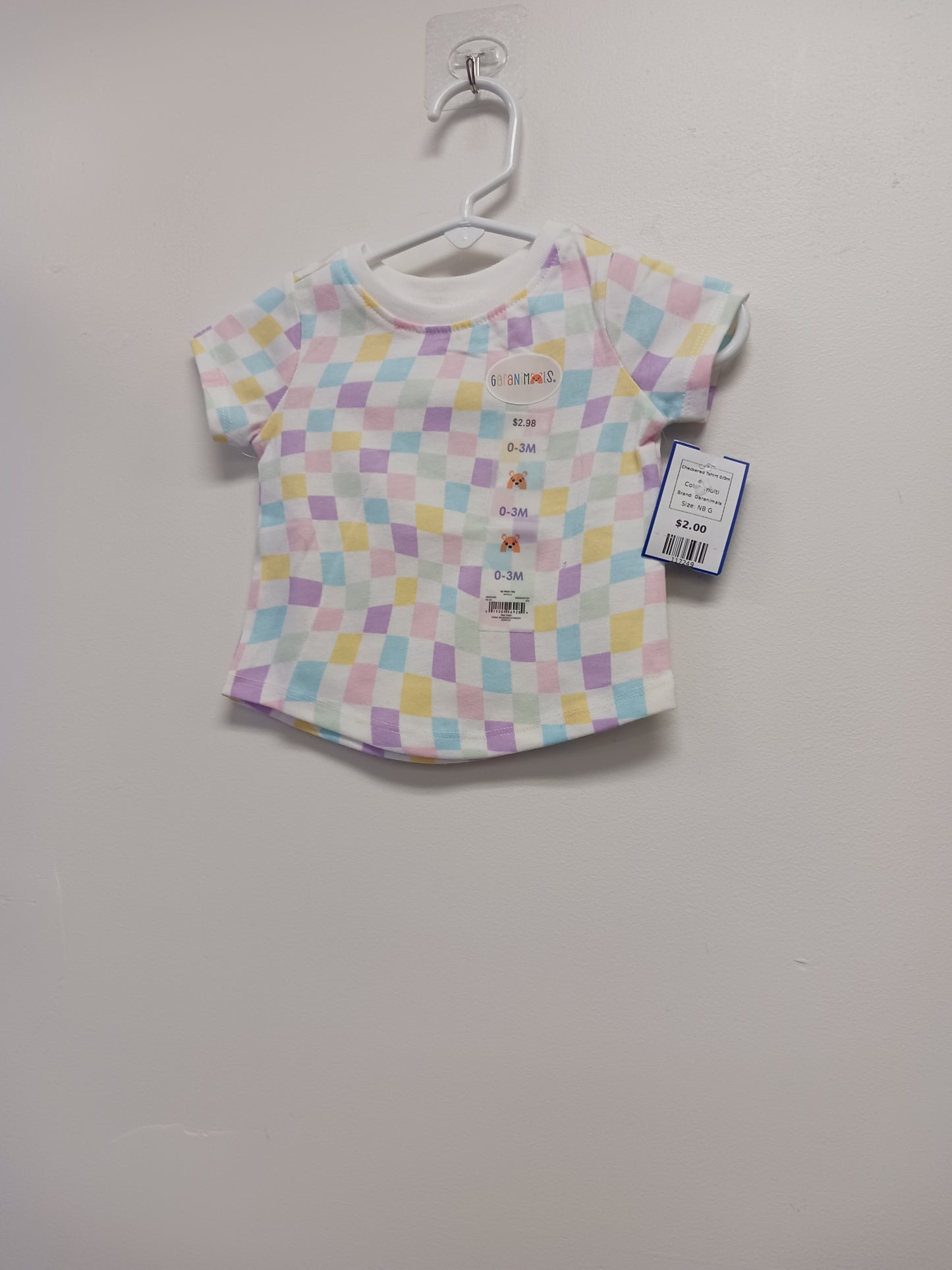 multi Garanimals Checkered Tshirt 0/3m, NB G