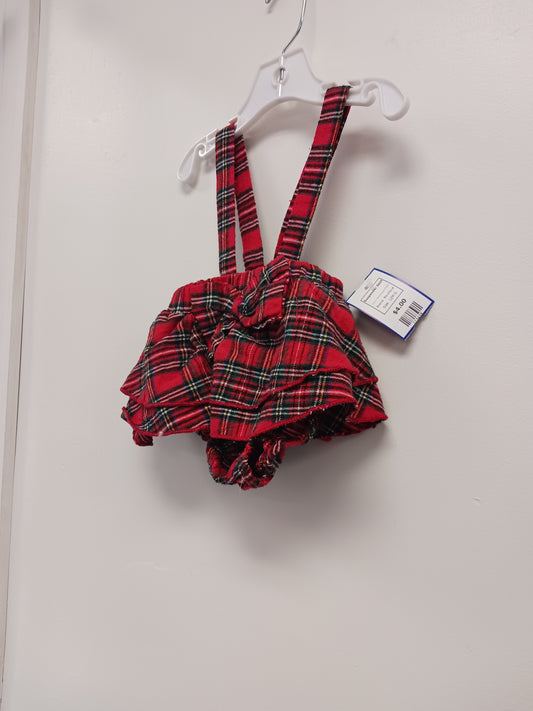 Red/Green Plaid Boutique Suspender Skirt, 12M G