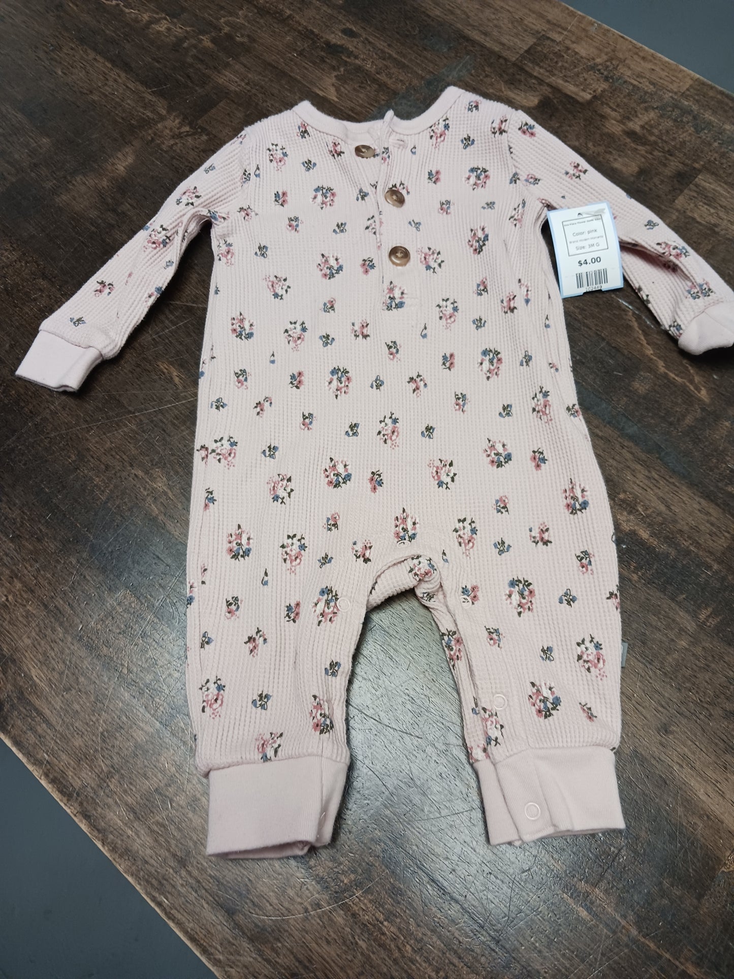 pink Modern Moments One Piece Flower Outfit 3-6m, 3M G