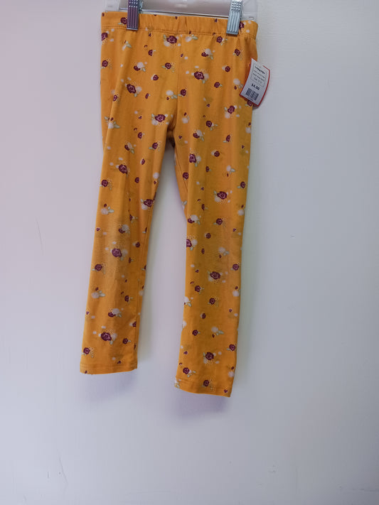 Yellow Flower Young Hearts Leggings, 5T G