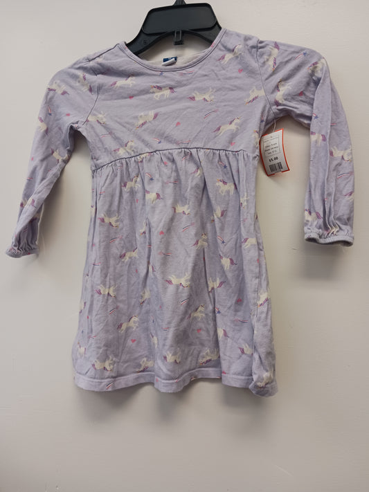 Purple Old Navy Long Sleeve Unicorn Dress, 5T G