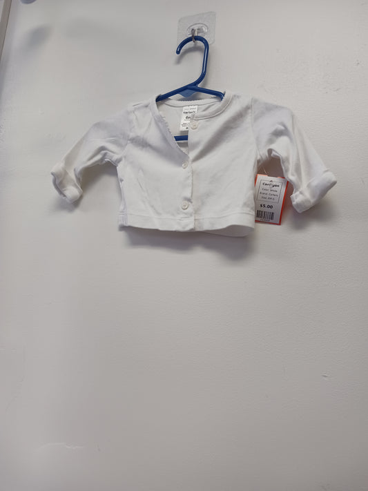 White Carters Cardigan, 6M G