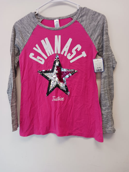 pink./grey Justice Gymnastics Star Shirt, 12 G