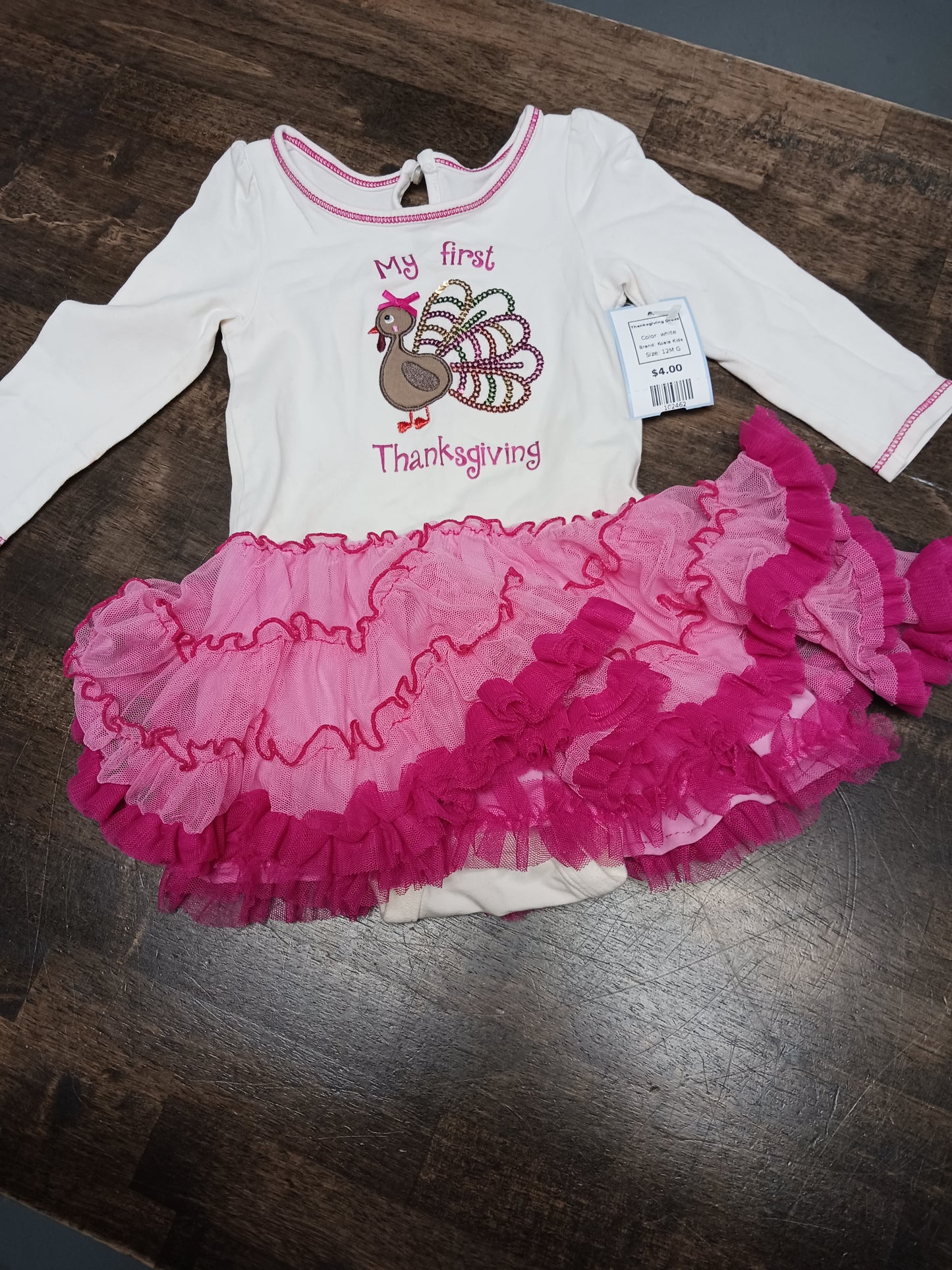 white Koala Kids Thanksgiving Dress, 12M G
