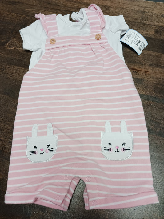 Pink/White Bunny Little Me Outfit, 6M G