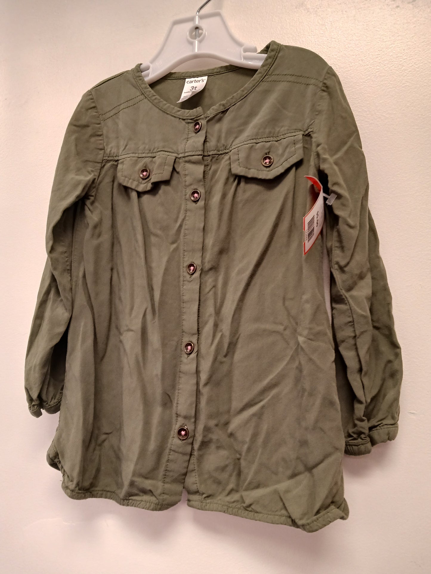 Green Carters Longsleeve Shirt, 3T G