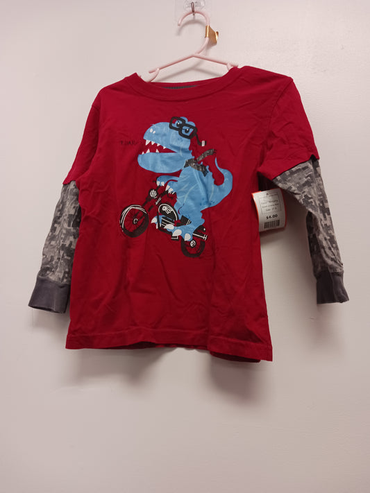 red/grey Jumping Bean Long Sleeve Dinosaur Shirt, 3T B